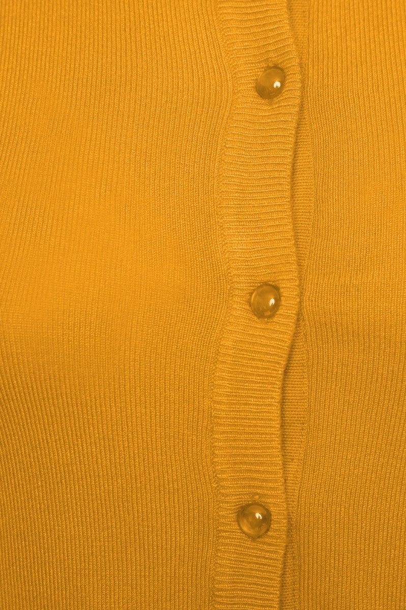 Short mustard cardigan cheap
