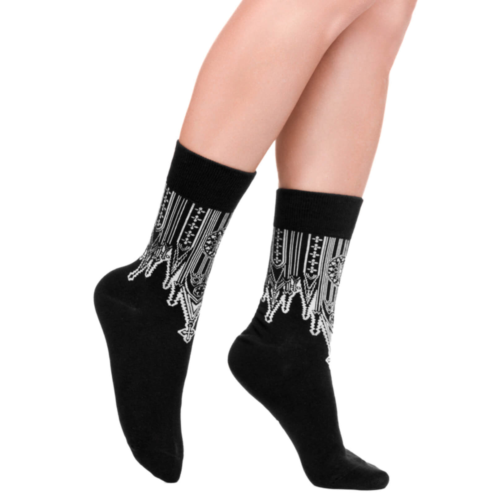 Restyle Inverted Cathedral Jacquard Moon Unisex Socks