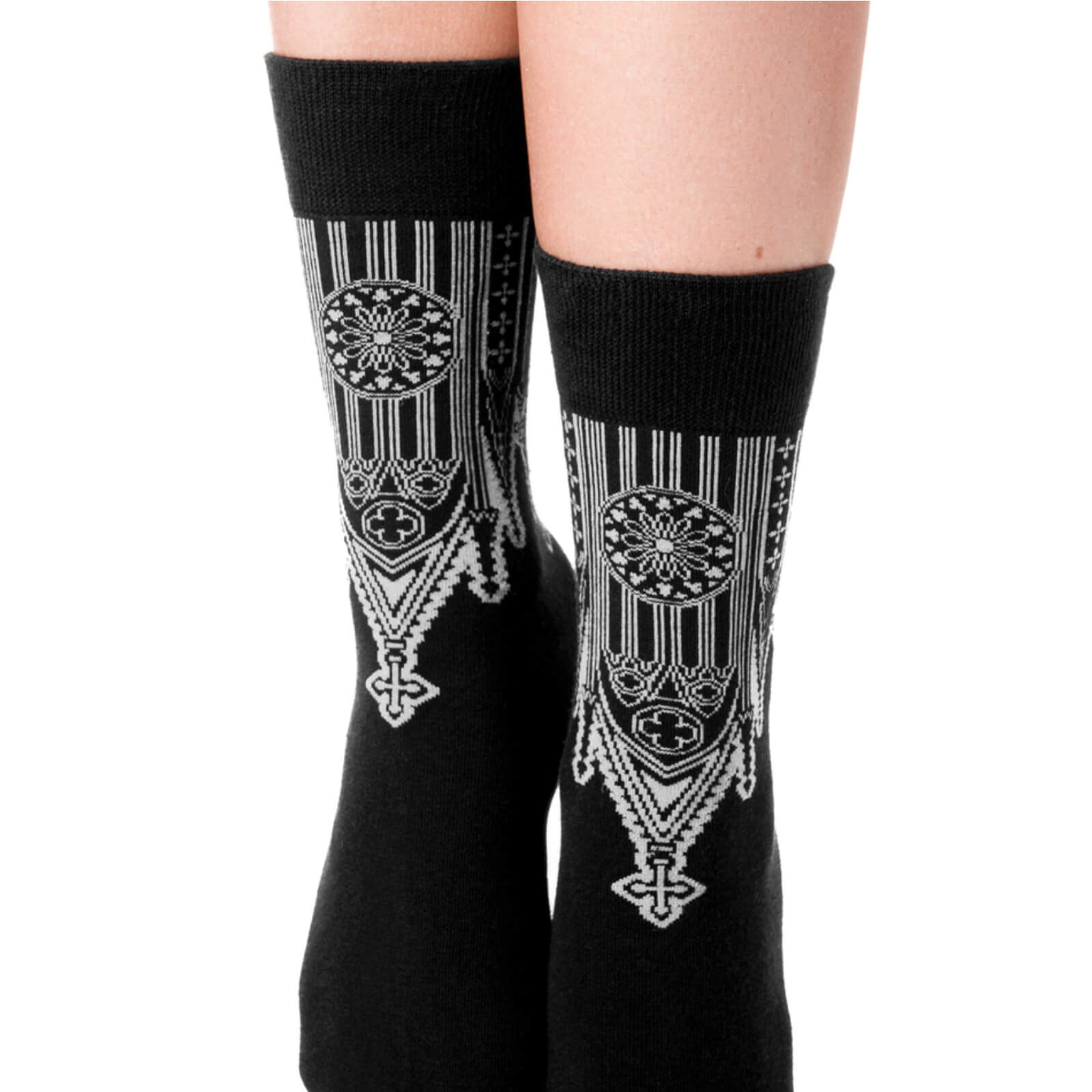 Restyle Inverted Cathedral Jacquard Moon Unisex Socks