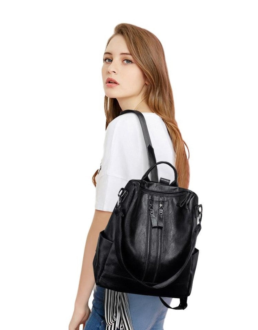 Ro Rox Lisa Faux Leather Zipper Backpack