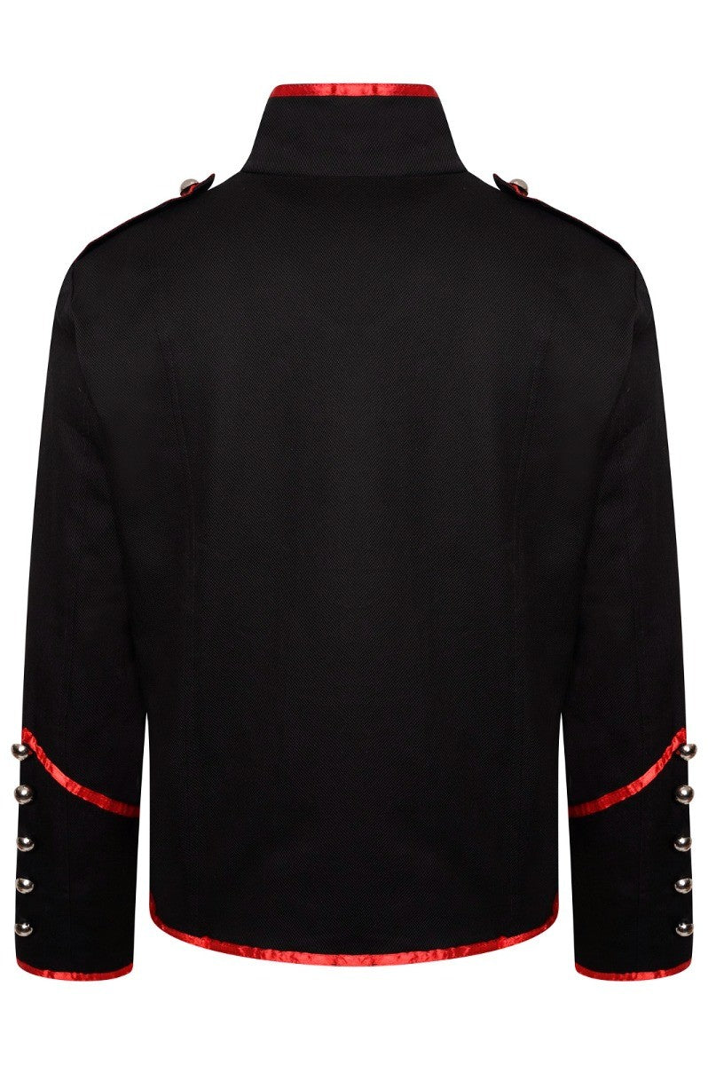 Ro Rox Men's Marching Band Vest Drummer Sleeveless Parade Jacket - Black & Red (M Ro Rox Men's Marching Band Vest Drummer Sleeveless Parade Jacket - Black & Red (M