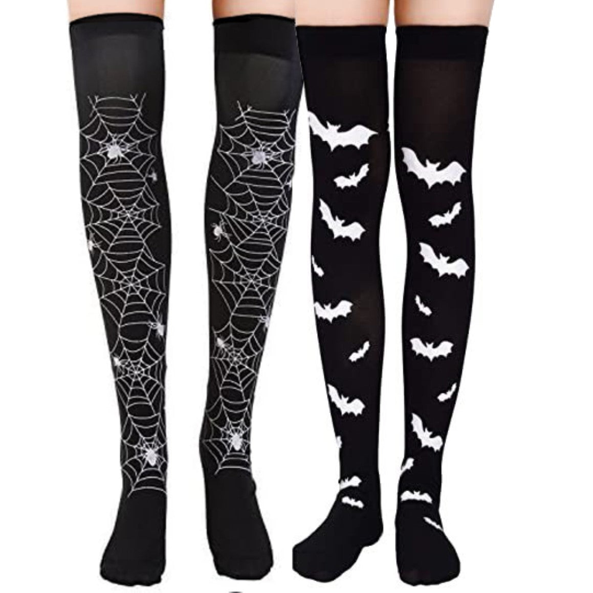 Ro Rox Over The Knee knitted Gothic Socks, Spiderweb