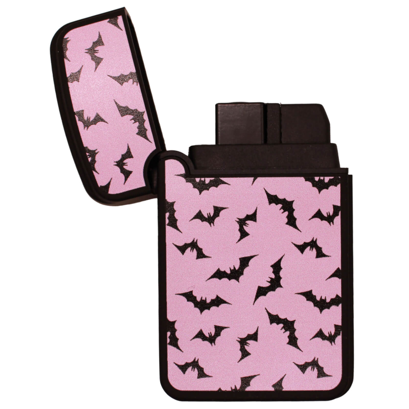 Sourpuss Gothic Pink Luna Bats Flame Jet Torch Lighter