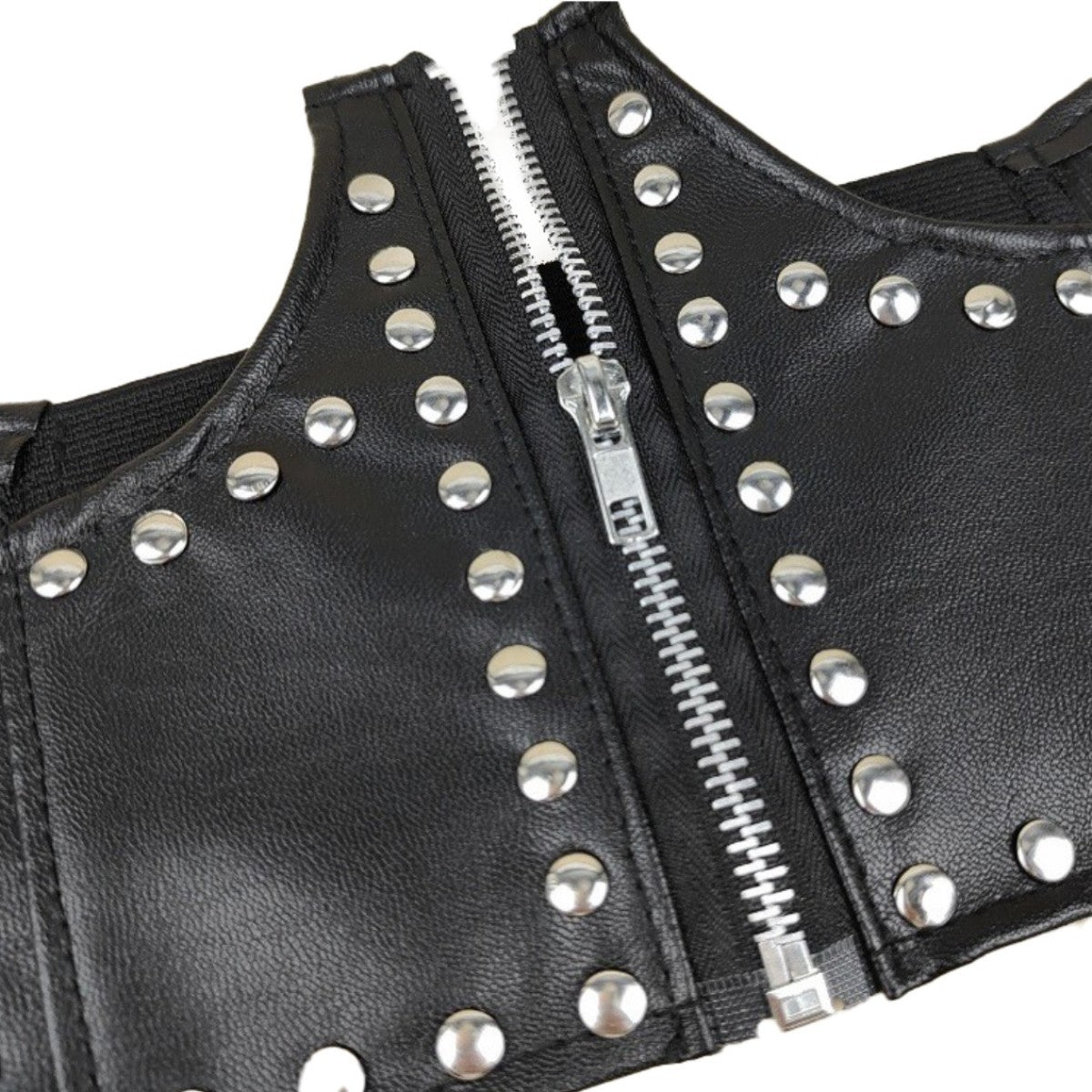Ro Rox Punk Wide Studded Underbust Faux Leather Belt
