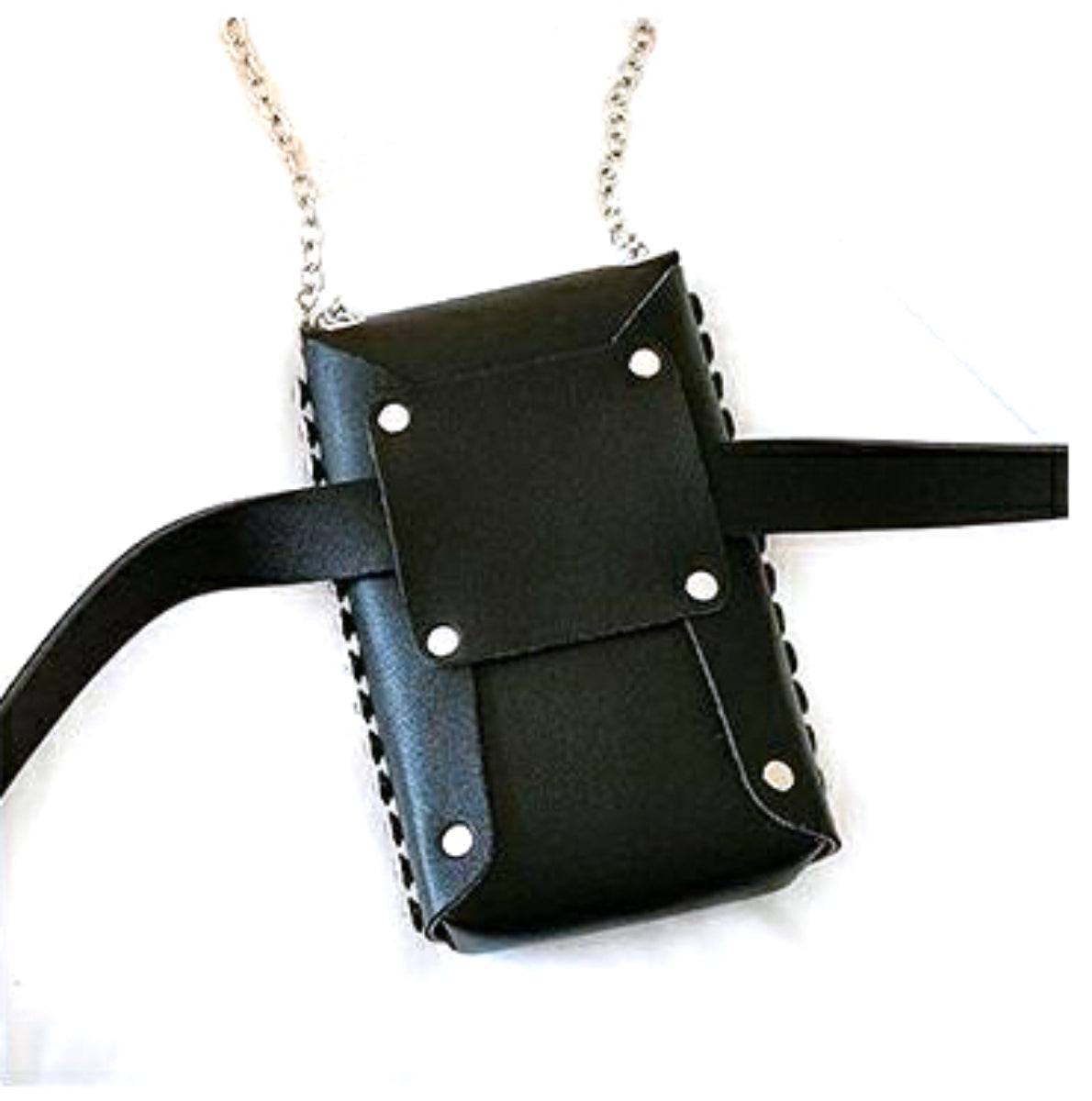 Ro Rox Rhinestone Faux Leather Pochette Crossbody Bum Bag