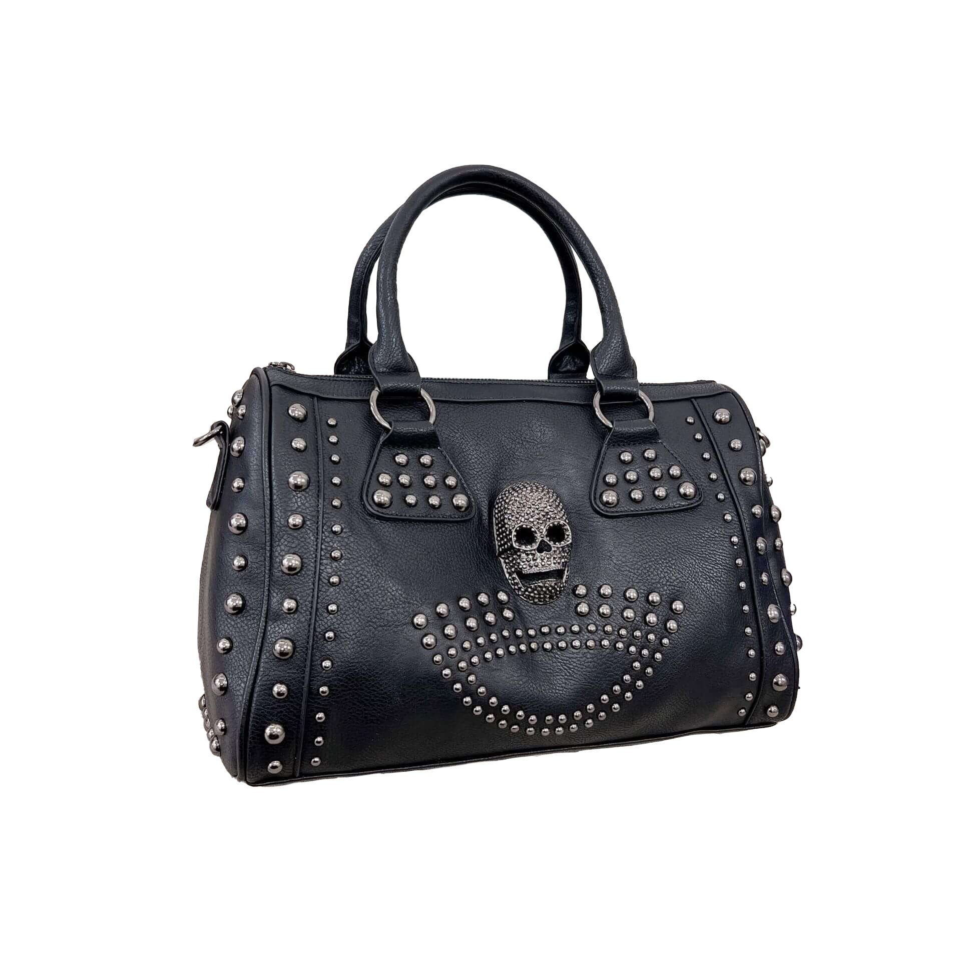 Ro Rox Rogue Large Studded Skull Faux Leather Gothic Bag