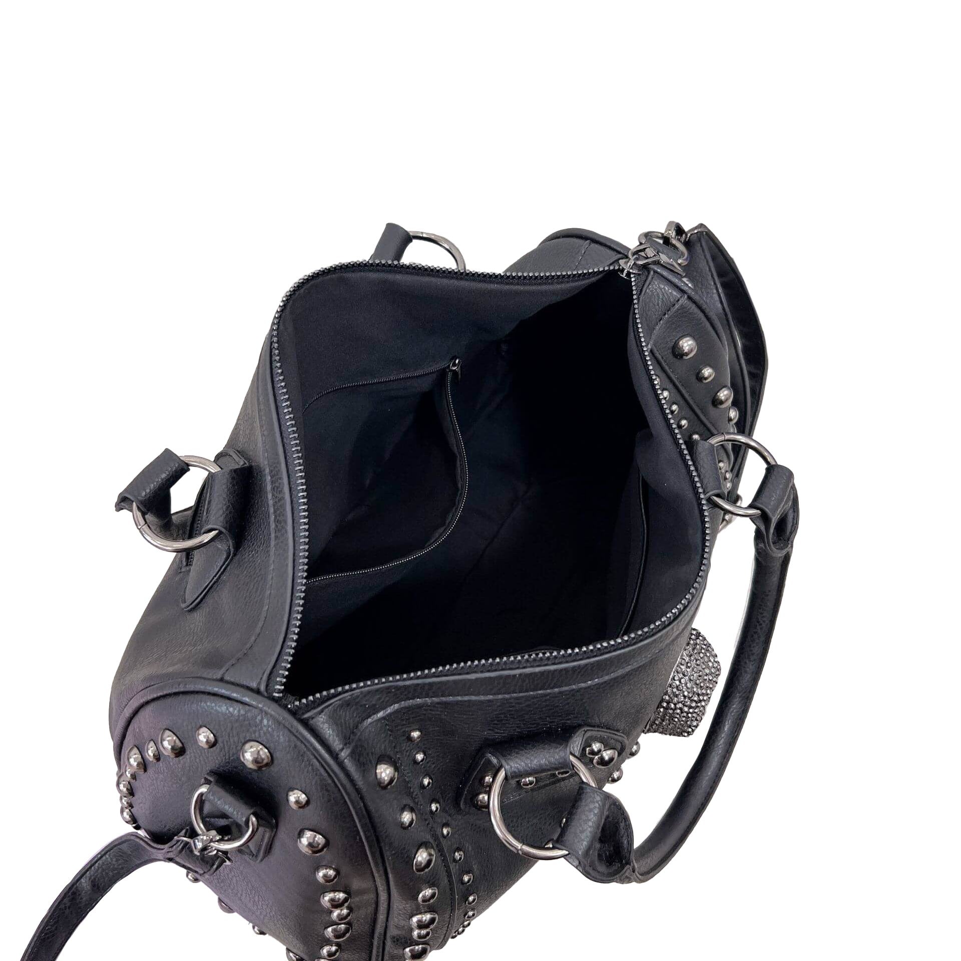 Ro Rox Rogue Large Studded Skull Faux Leather Gothic Bag