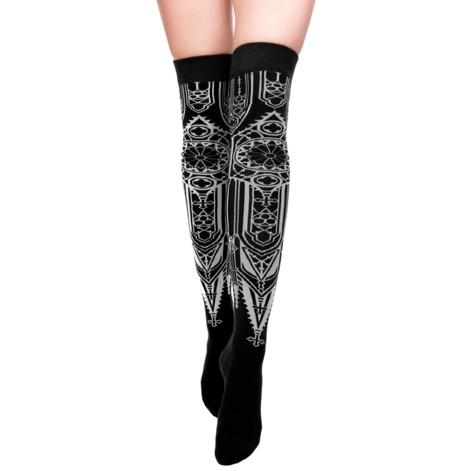 Restyle Sacrum Cathedral Unisex Gothic Over The Knee Socks