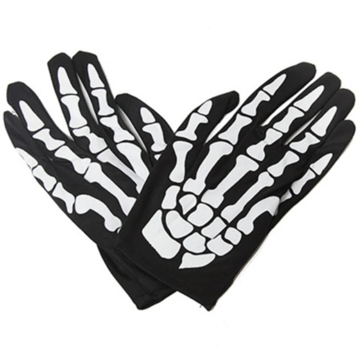 Ro Rox Skeleton Short Gloves Full Finger Black and White Halloween Costume
