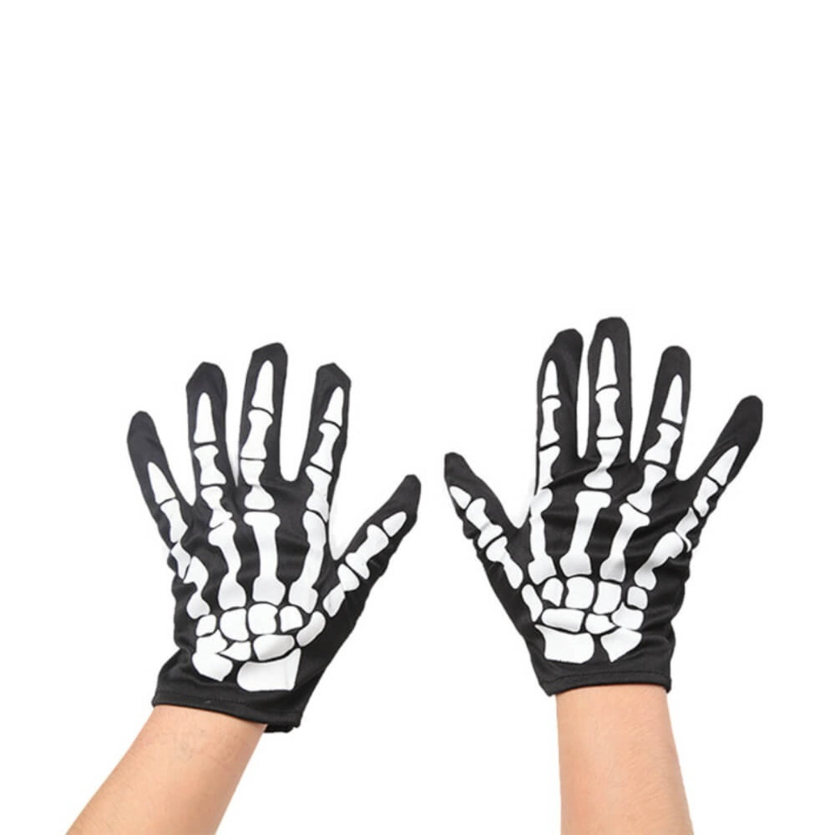 Ro Rox Skeleton Short Gloves Full Finger Black and White Halloween