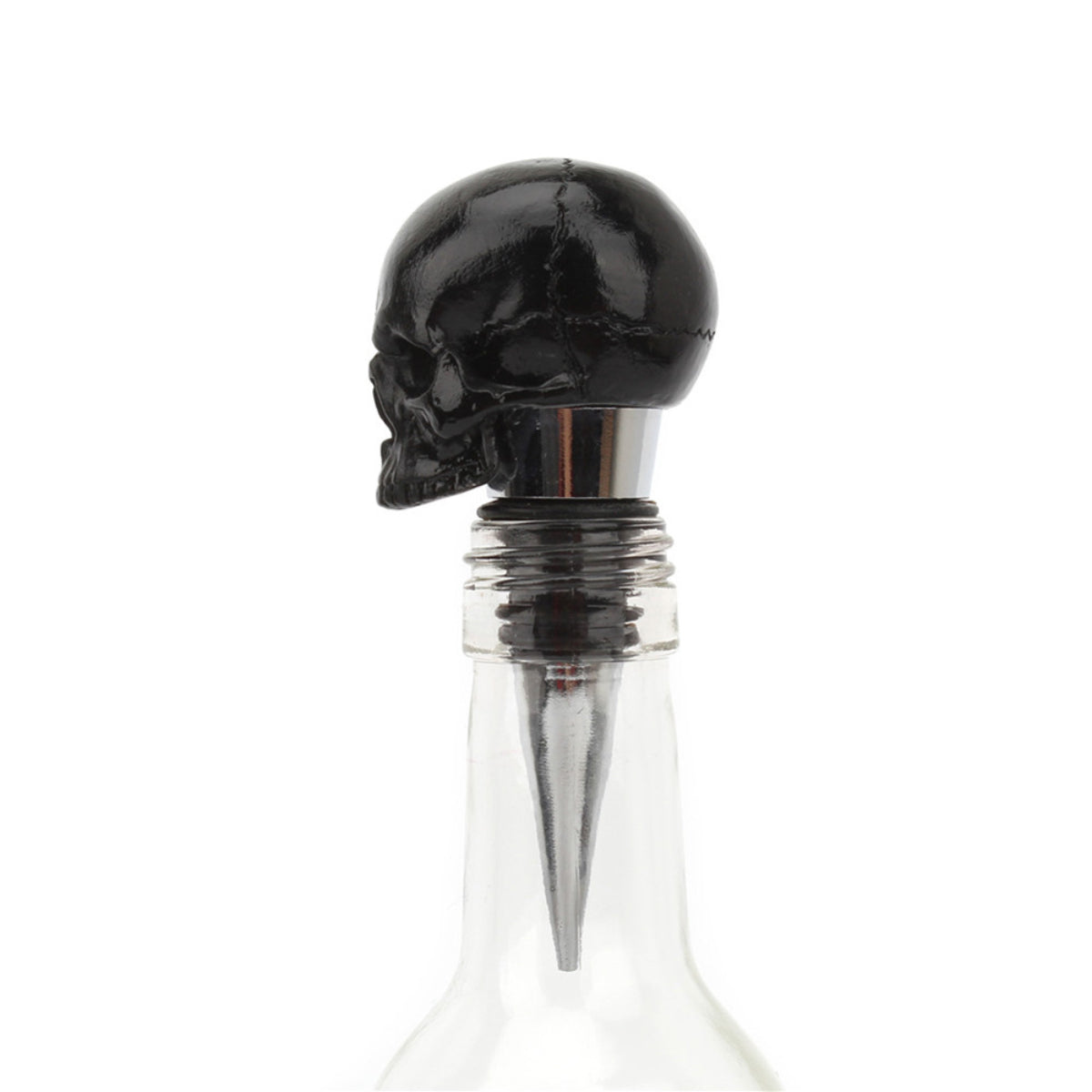 Ro Rox Gothic Black Skull Head Wine Bottle Stopper Cocktail Bar