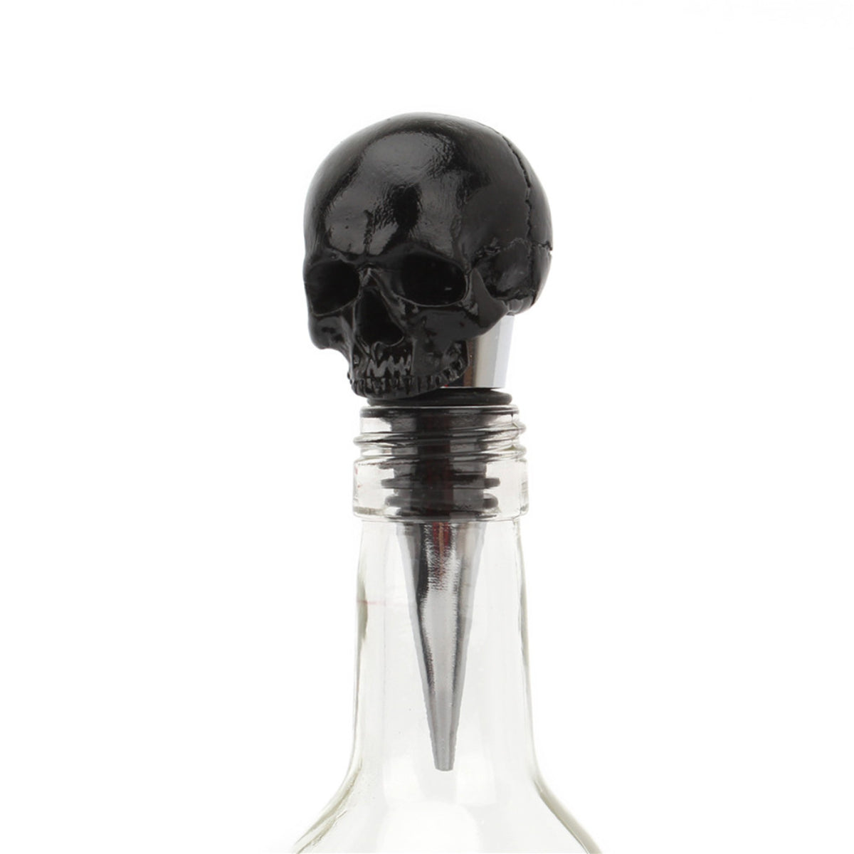 Ro Rox Gothic Black Skull Head Wine Bottle Stopper Cocktail Bar