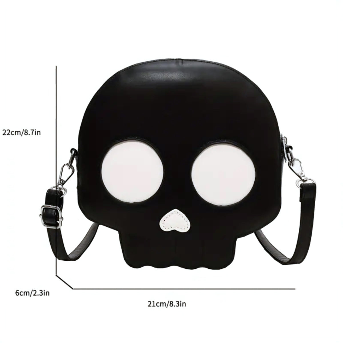 Ro Rox Gothic Skull Head Faux Leather Crossbody Bag