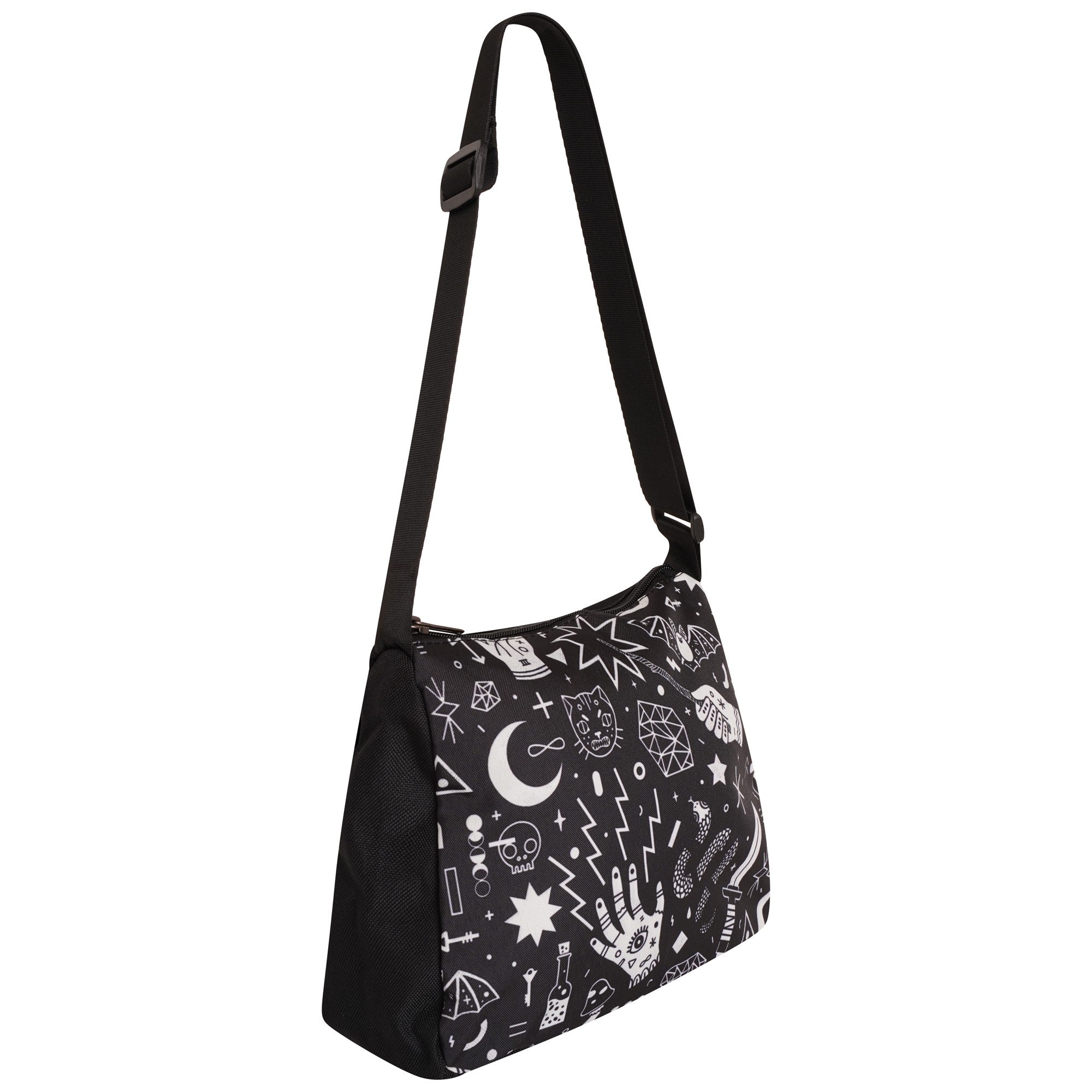 Ro Rox Small Handbag Makeup Cute Purse, Black, Symbols