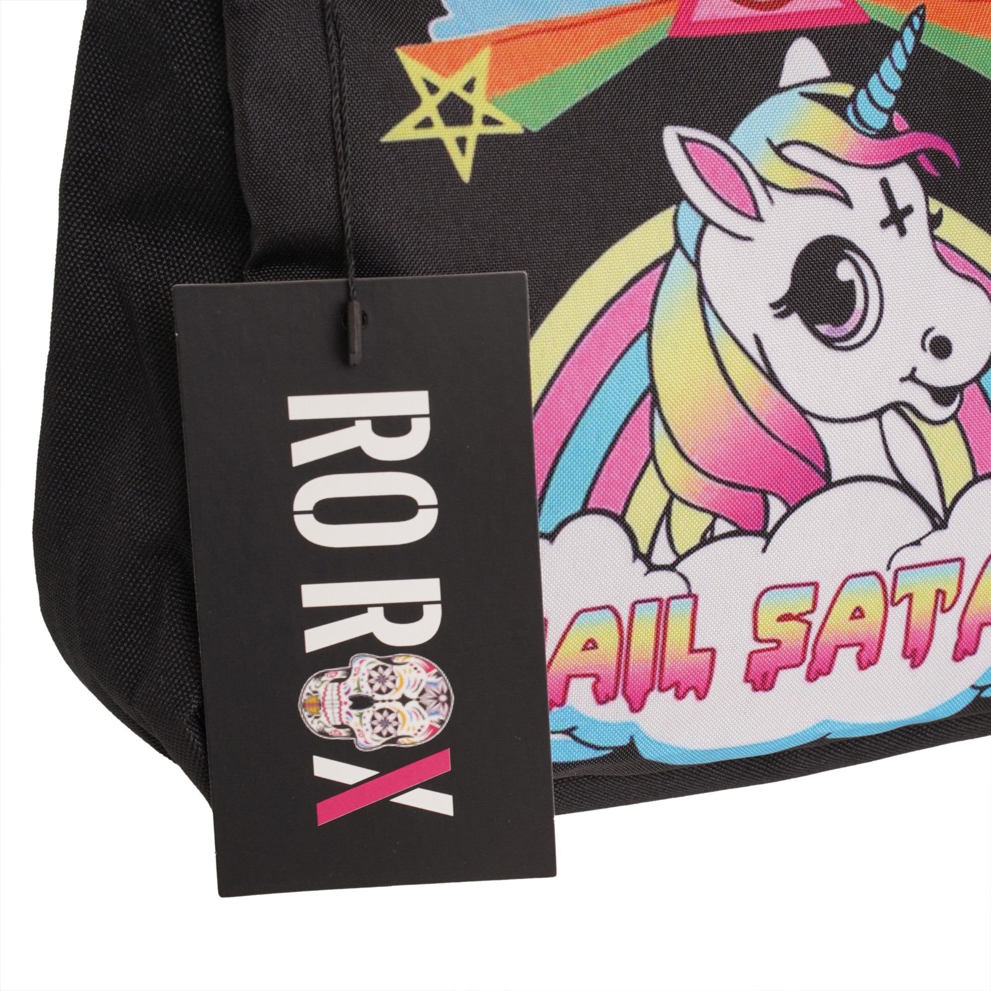 Ro Rox Small Handbag Makeup Cute Purse, Black, Unicorn