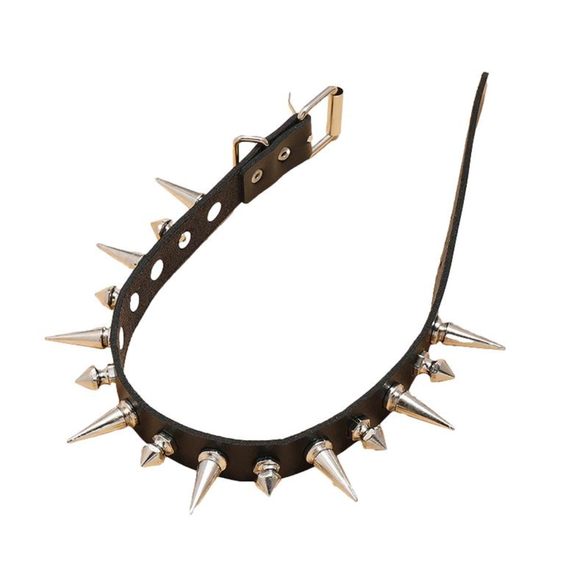 Punk Male Spiked Choker Ro Rox Spike Faux Leather Choker Necklace
