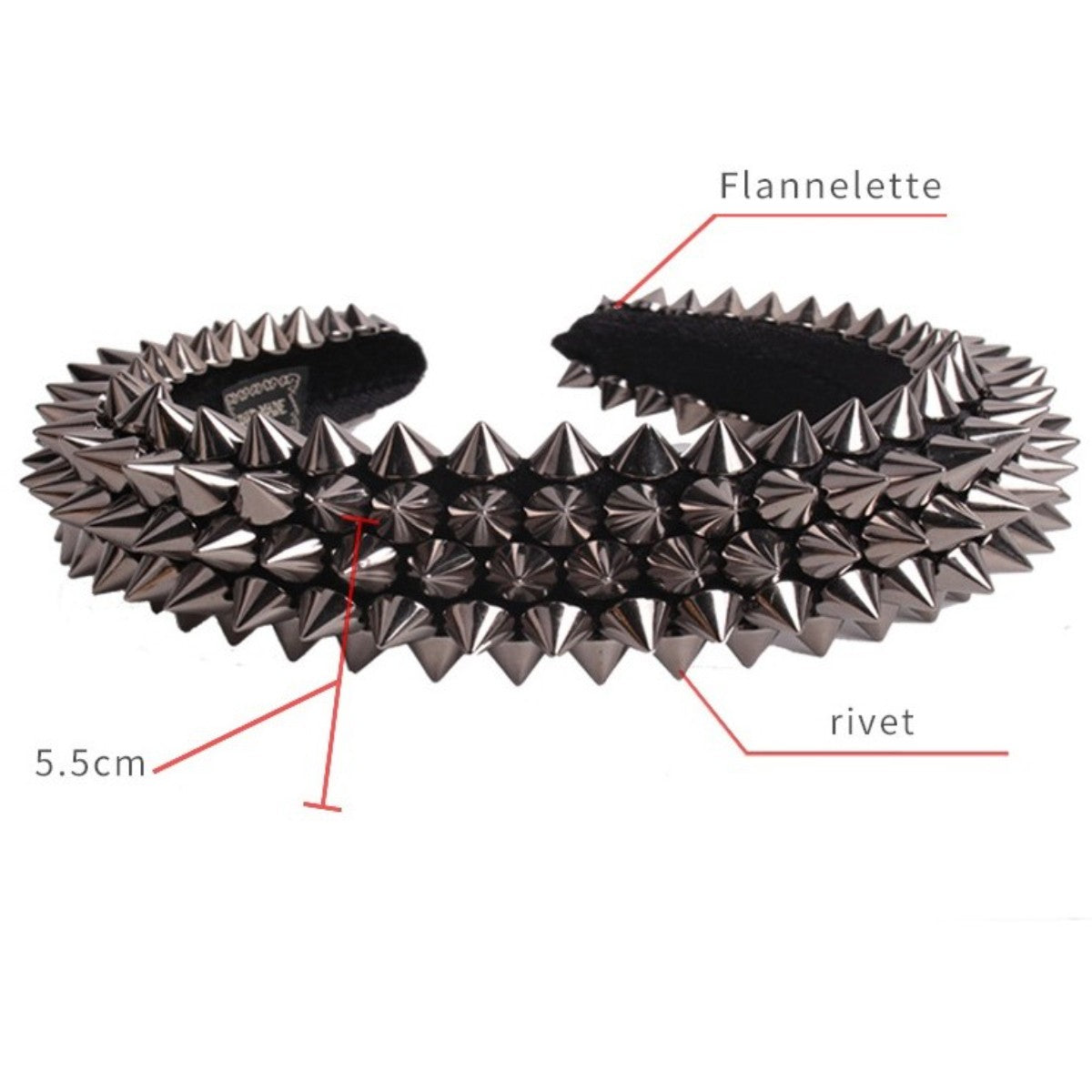Ro Rox Punk Silver Spiked Studded Gothic Emo Hairband