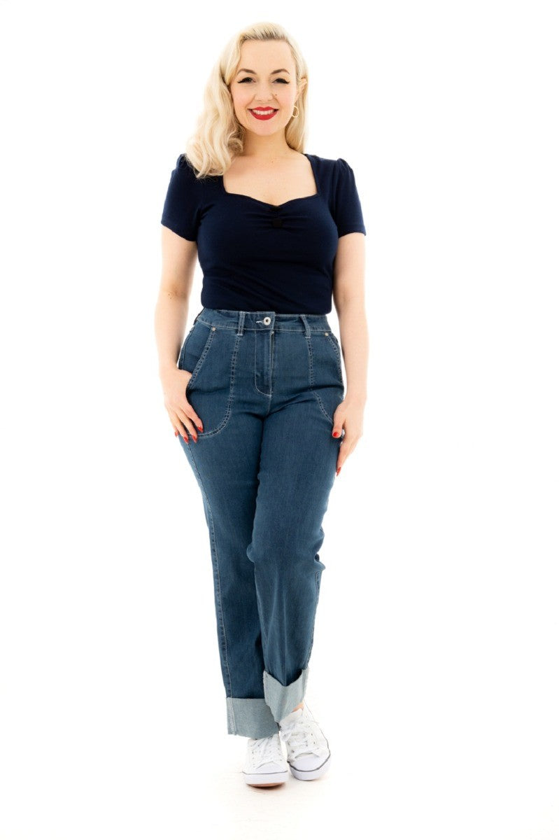 Ro Rox Thelma Retro Vintage Style 1950's Denim Jeans