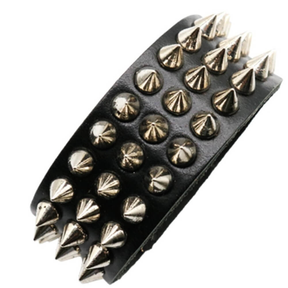 Ro Rox Gothic Punk Triple Row Studded Unisex Bracelet