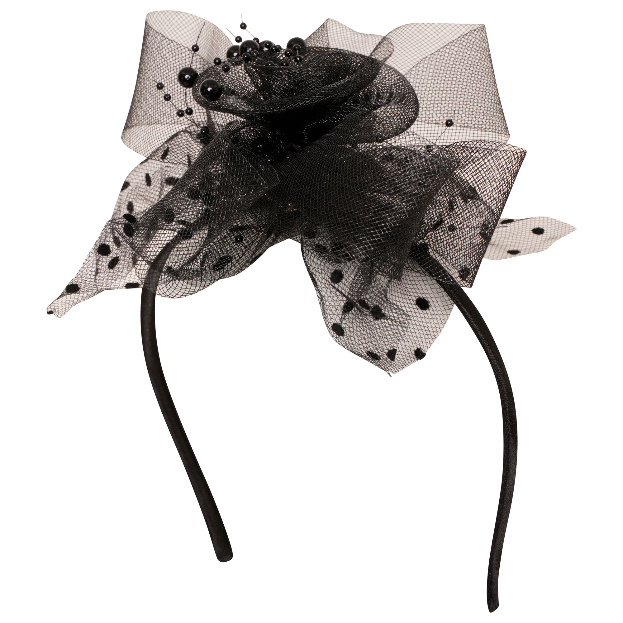 Ro Rox Retro 1940's 1950's Net Ruffle Flower Hairband