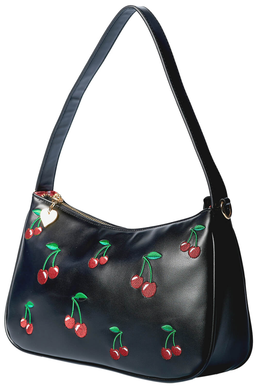 Banned Wild Cherry Embroidered Shoulder Bag, Black, One-Size