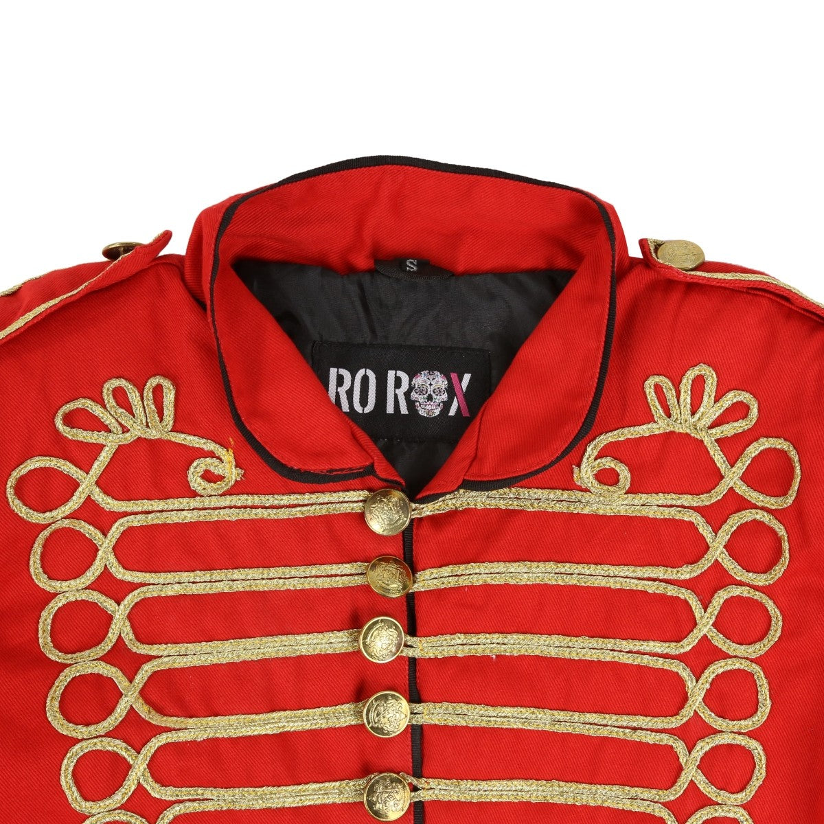 Ladies Black Napoleon Military Drummer Parade Jacket Emo Goth Punk Ro Rox Ro Rox