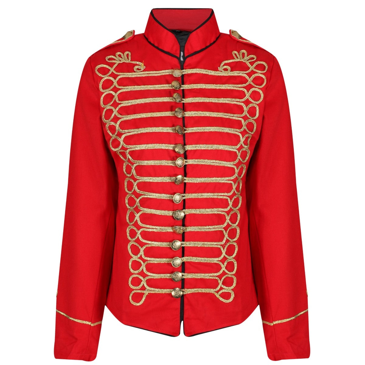 Ladies Black Napoleon Military Drummer Parade Jacket Emo Goth Punk Ro Rox Ro Rox