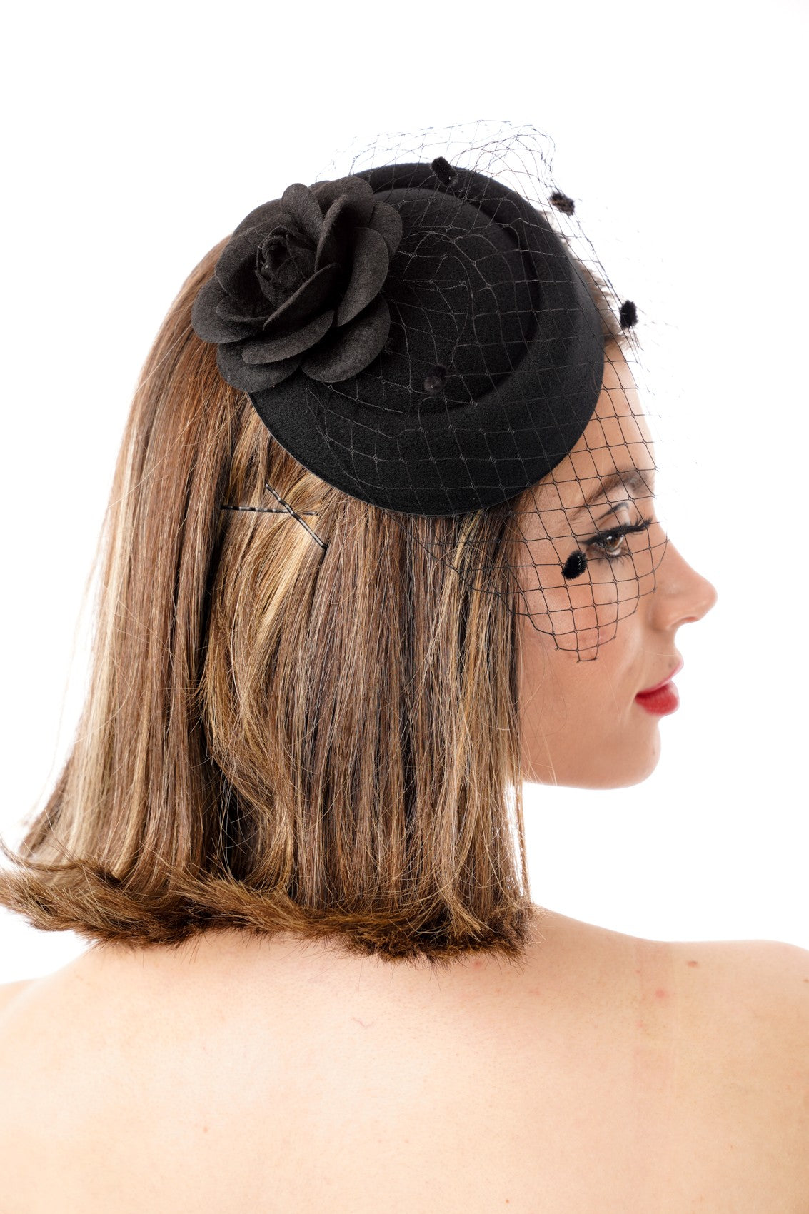 Ro Rox Vintage Style 1950s Fascinator Rose Hat Net Ro Rox