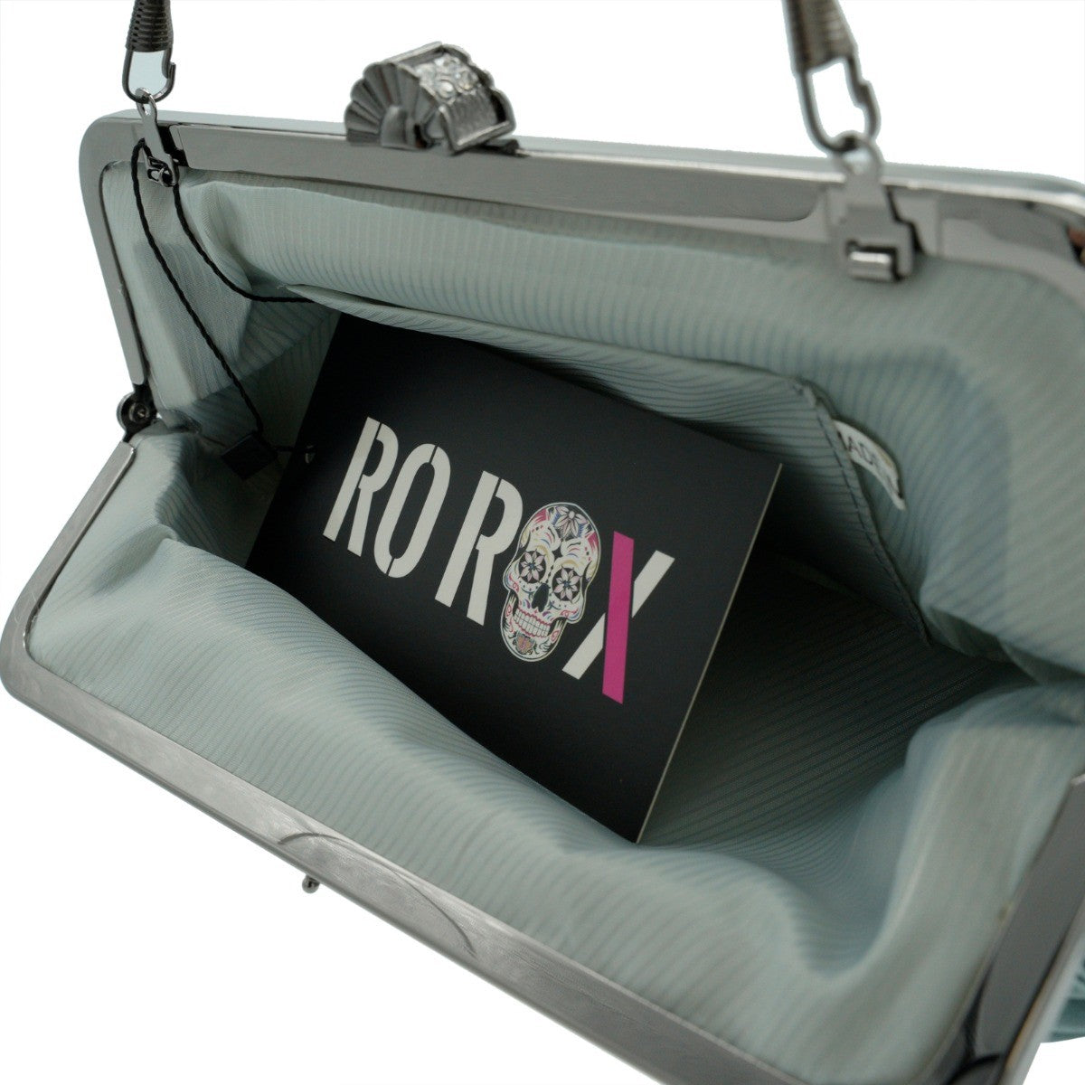 Ro Rox Lottie Satin Pleated Antique Clasp Clutch Evening Bag