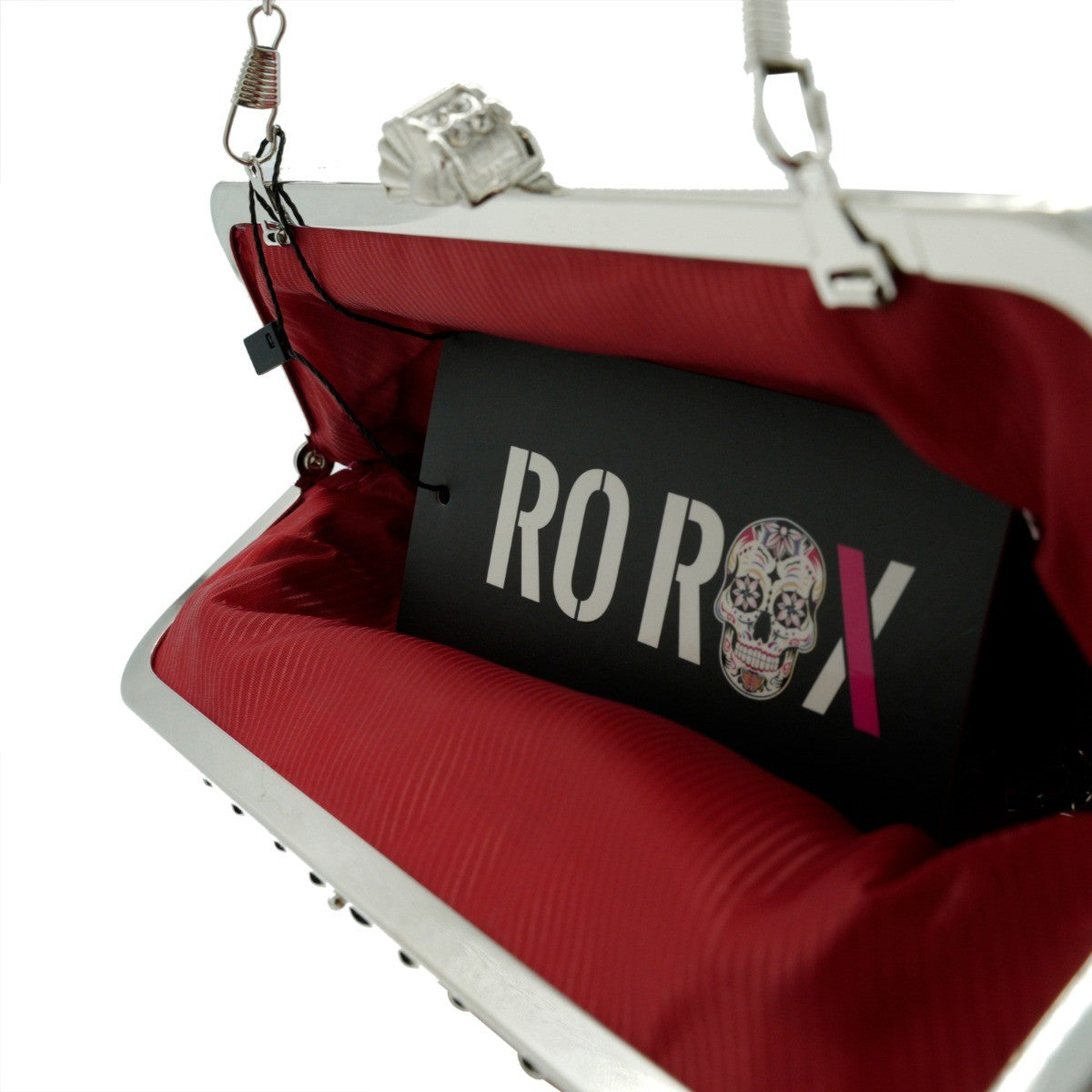 Ro Rox Lottie Satin Pleated Antique Clasp Clutch Evening Bag
