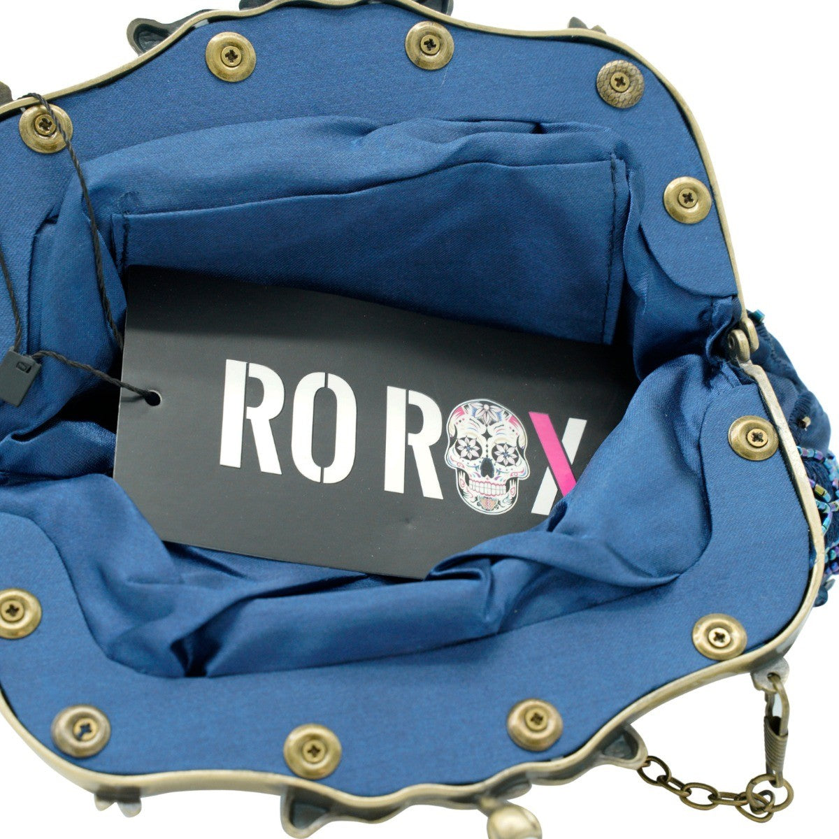 Ro Rox Margeret Satin Embroidered Antique Clasp Evening Bag