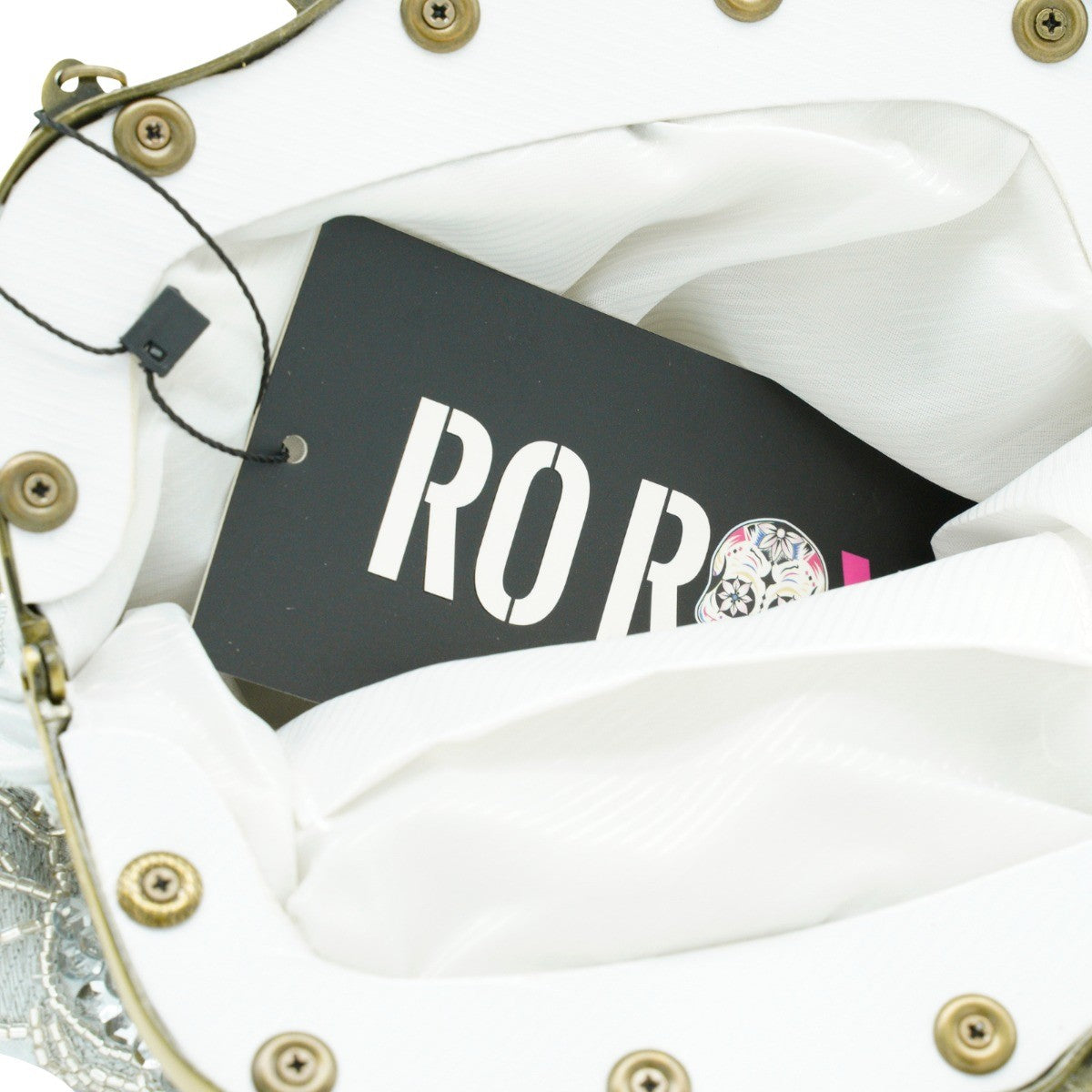 Ro Rox Margeret Satin Embroidered Antique Clasp Evening Bag