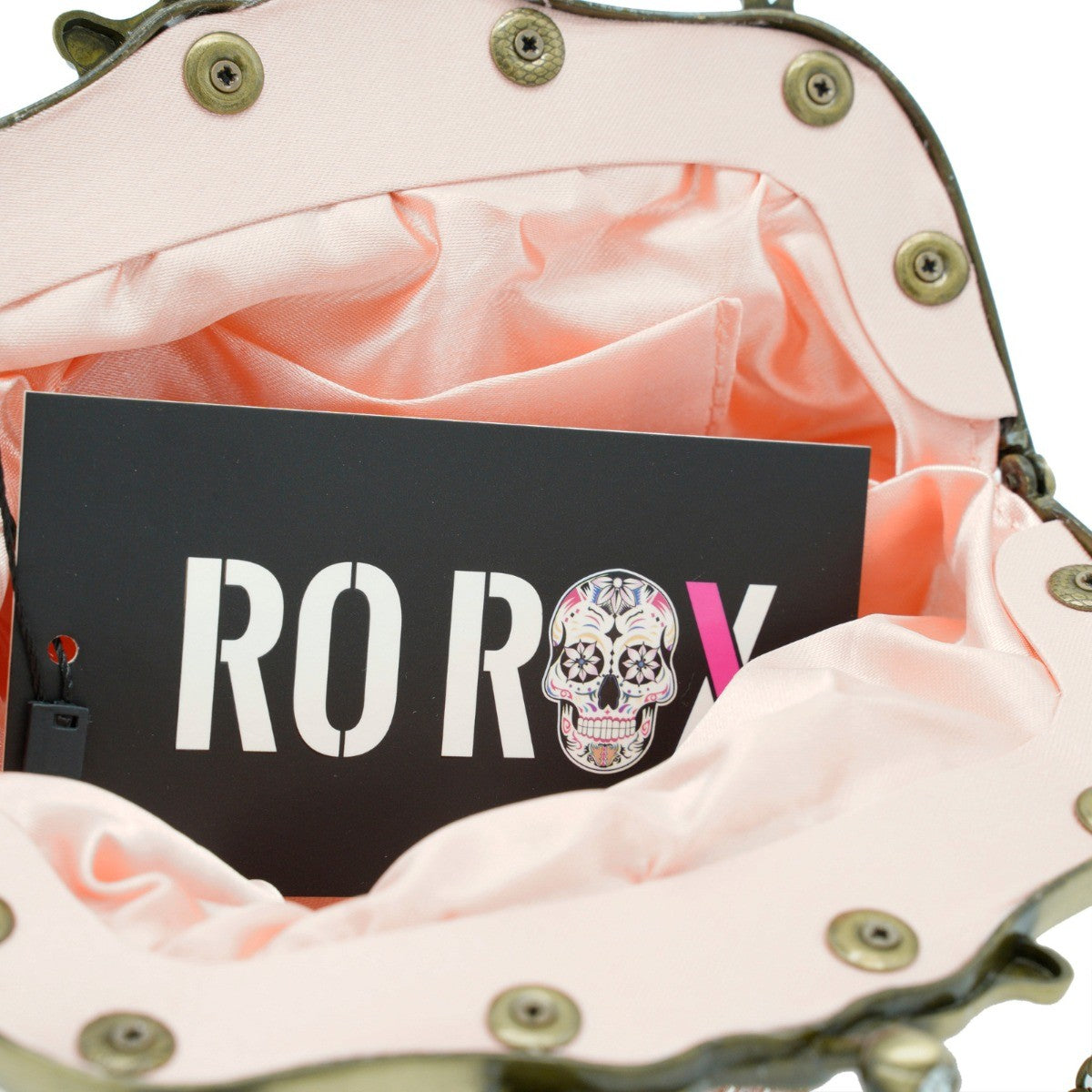 Ro Rox Margeret Satin Embroidered Antique Clasp Evening Bag