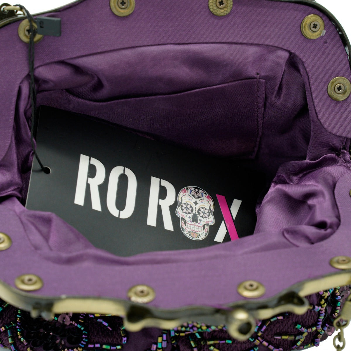 Ro Rox Margeret Satin Embroidered Antique Clasp Evening Bag