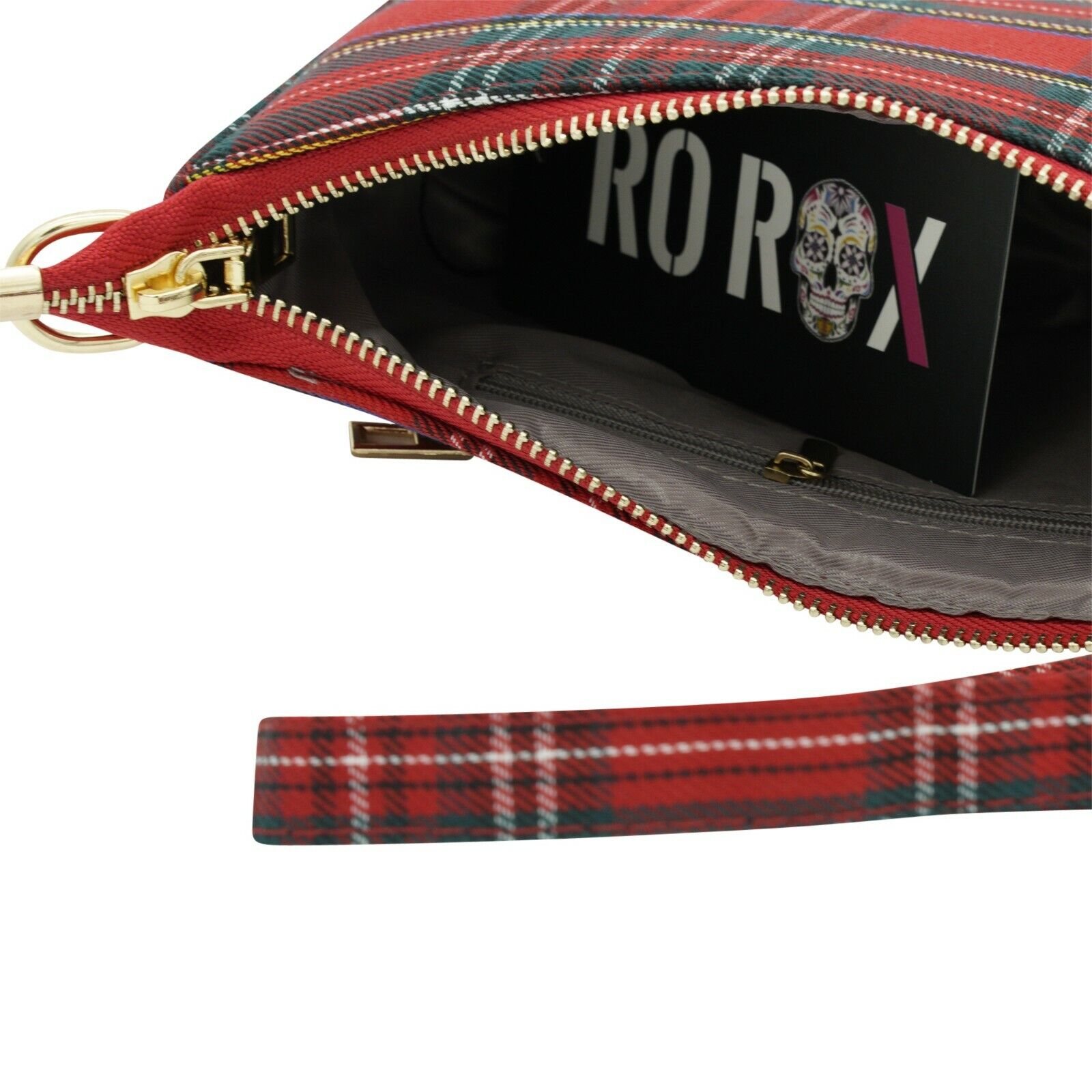 Ro Rox Sheena Crossbody Handbag Tartan Check Punk Grunge 90's Style
