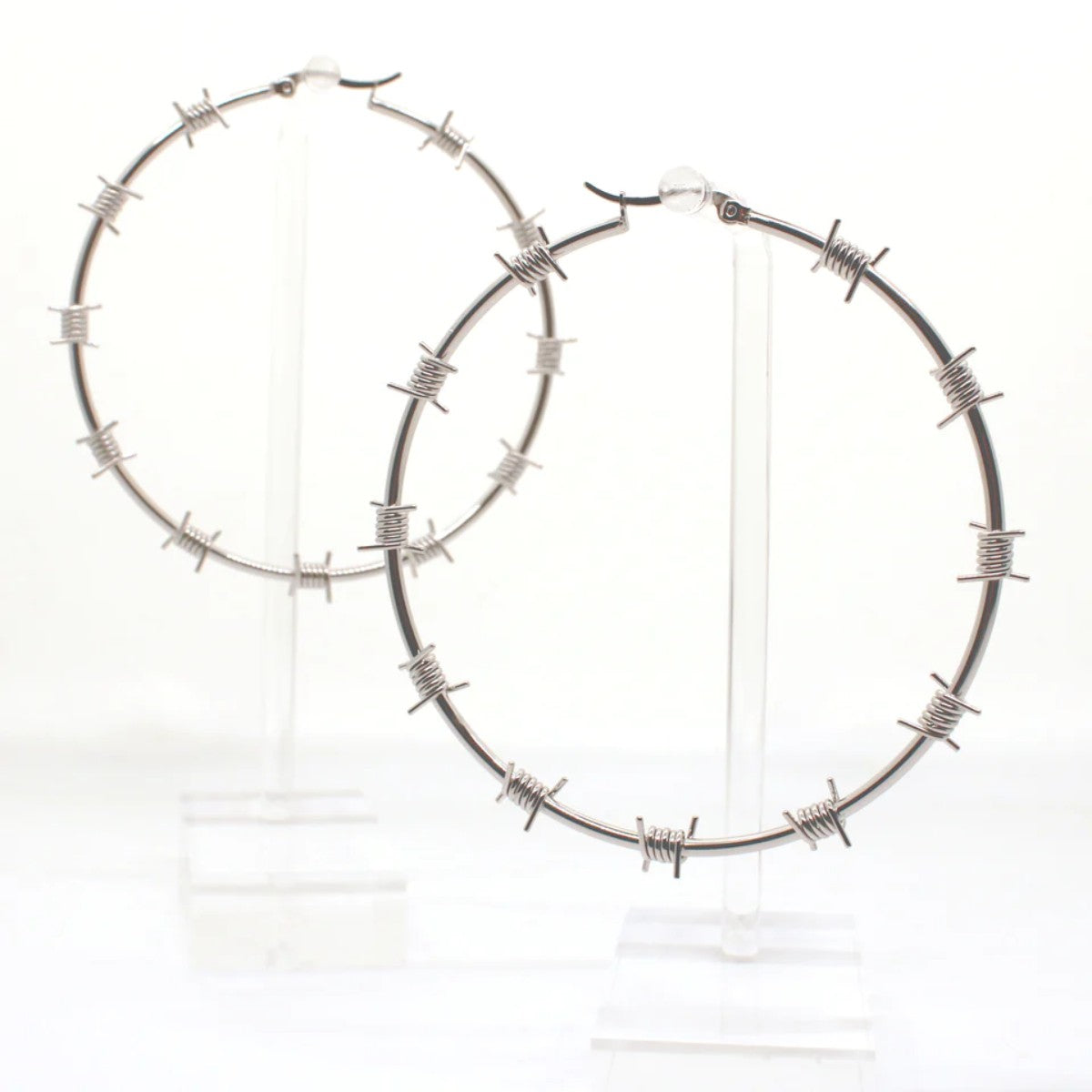 Sourpuss Barbed Wire Large Hoop Gothic Earrings