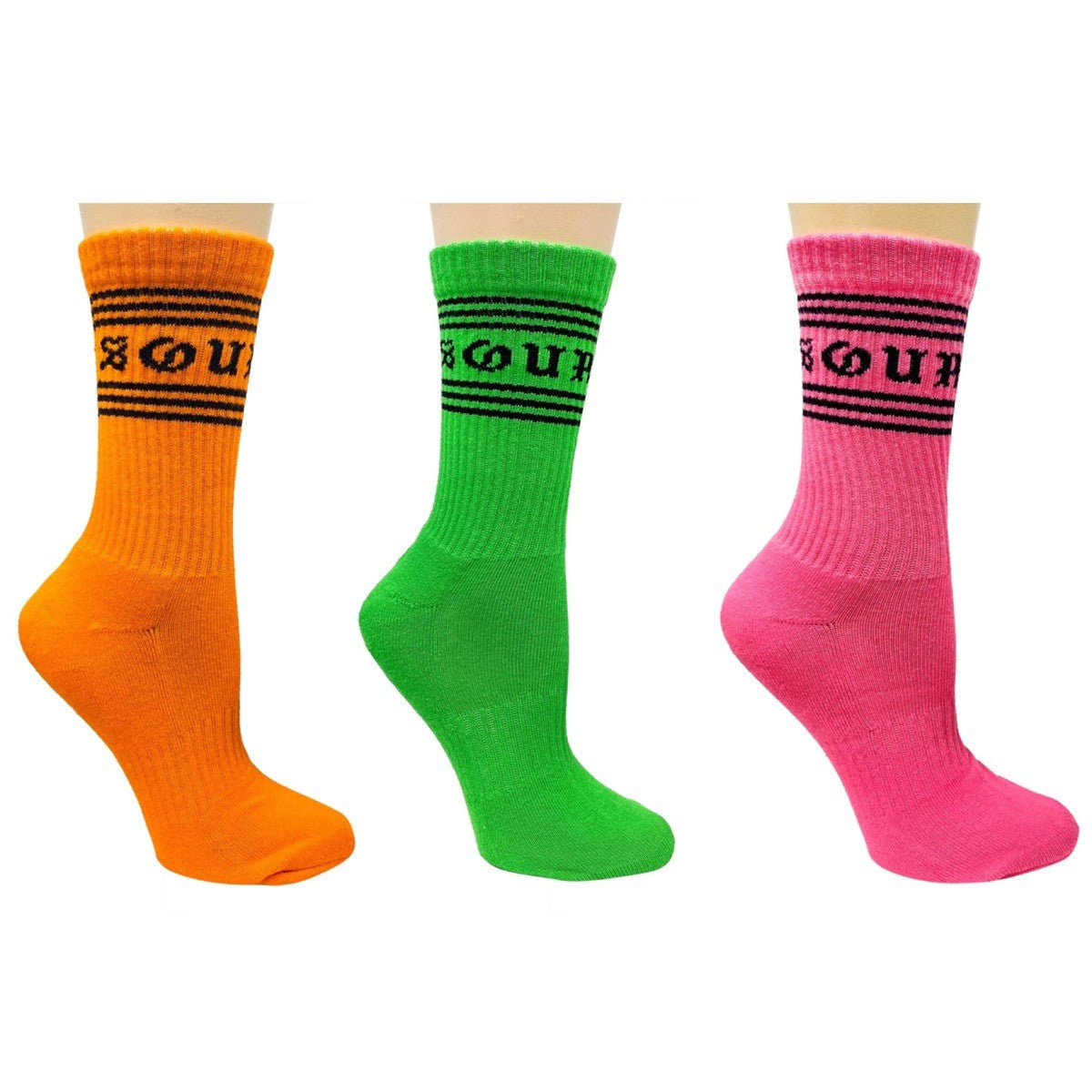 Sourpuss Pink High Visibility Crew Varsity Socks