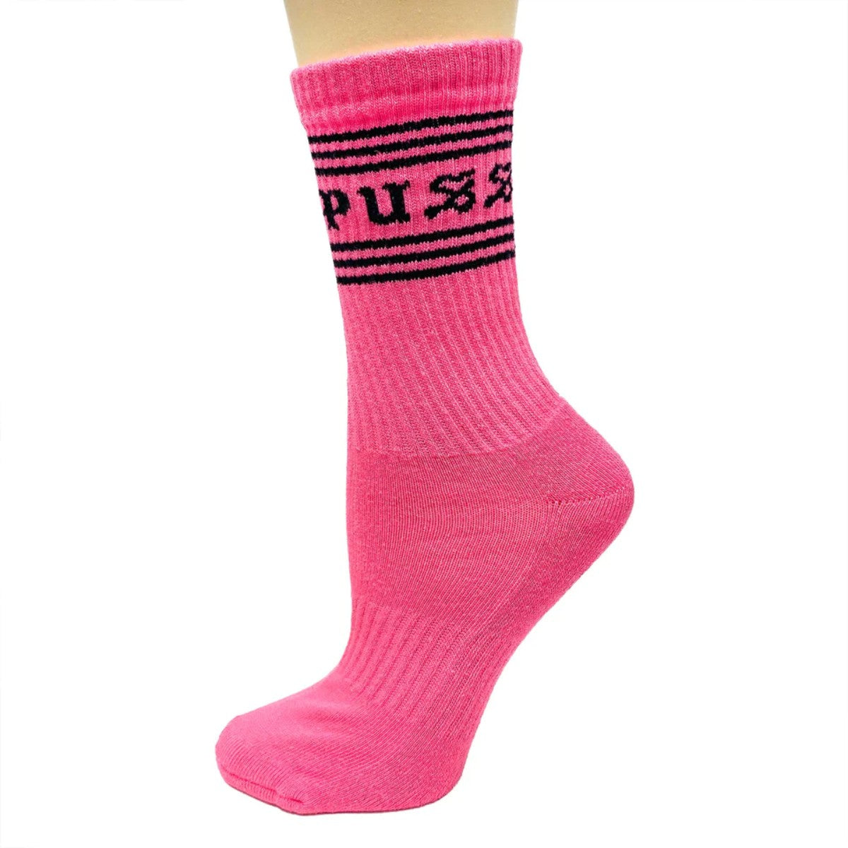 Sourpuss Pink High Visibility Crew Varsity Socks