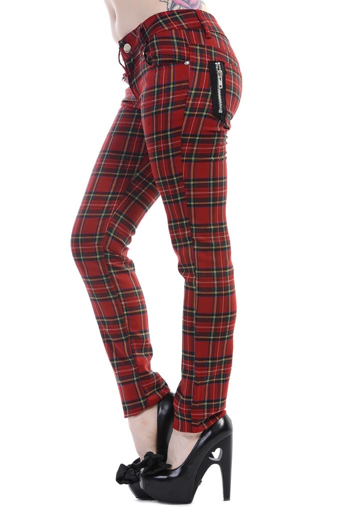 Check patterned skinny fit trousers – DISGUISE