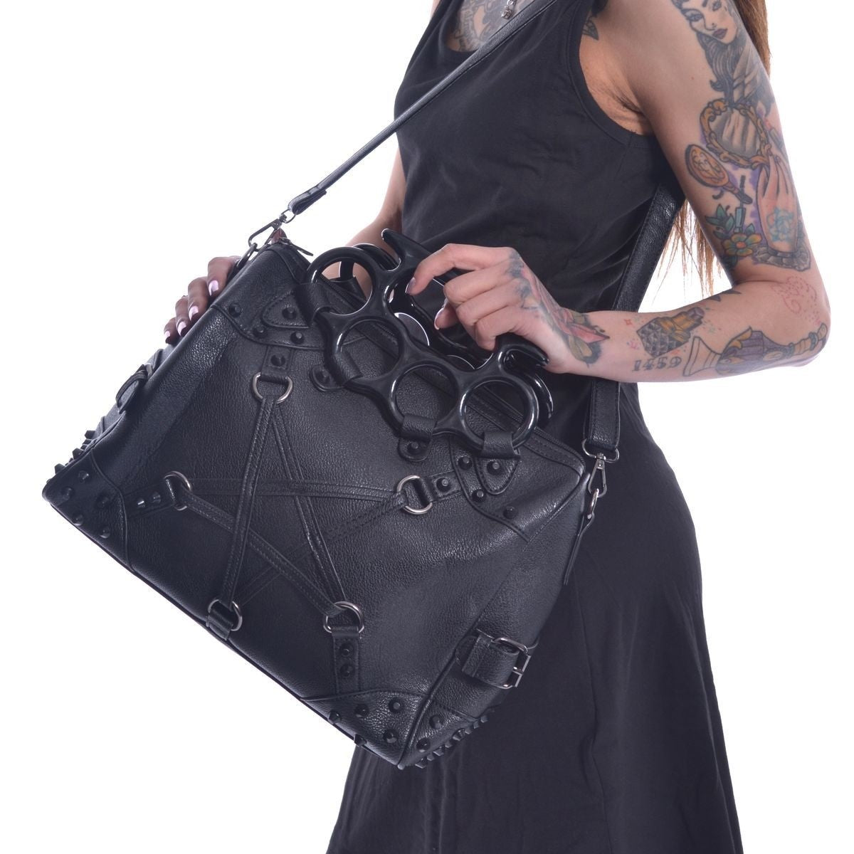 Vixxsin Pentacult Gothic Punk Studded Bag